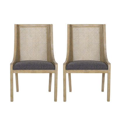 Christopher Knight Home - Chaises de salle à manger rembourrées en osier et bois Maurers (lot de 2)