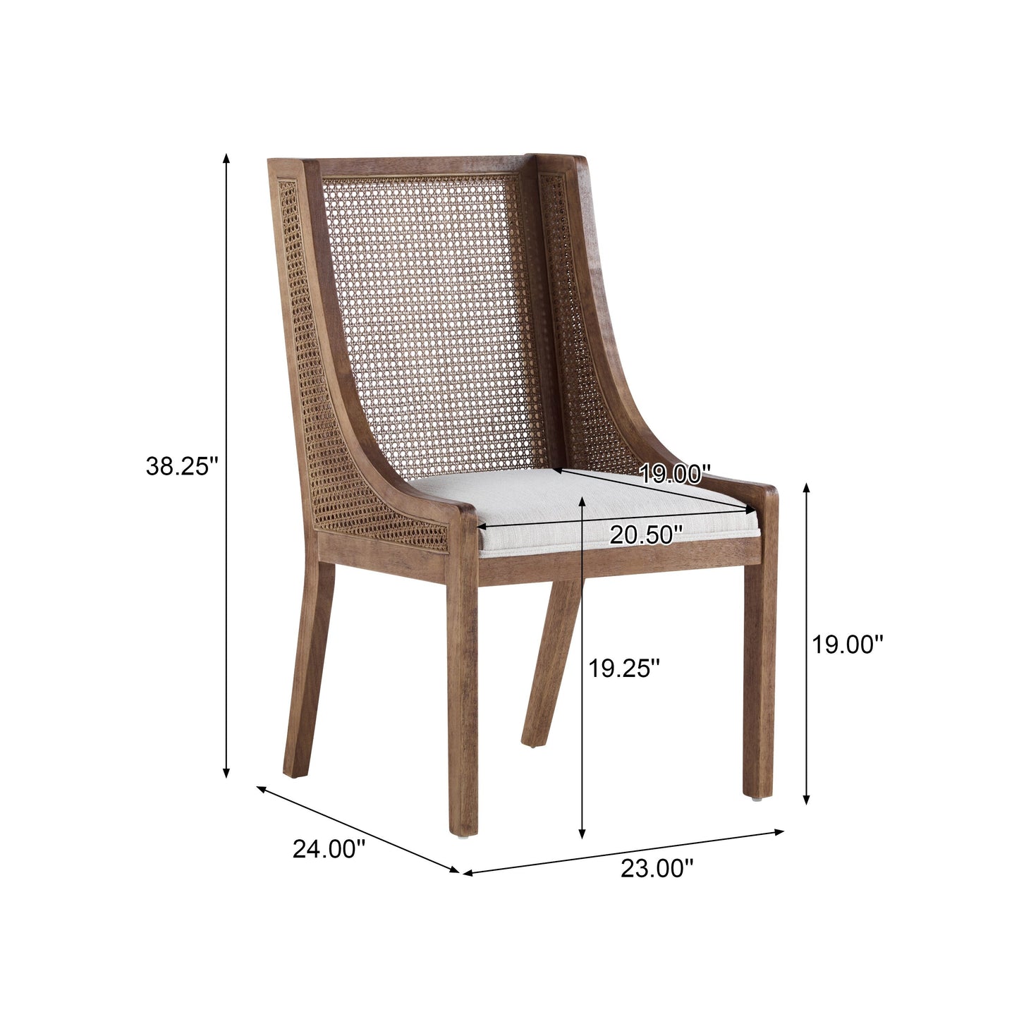 Christopher Knight Home - Chaises de salle à manger rembourrées en osier et bois Maurers (lot de 2)
