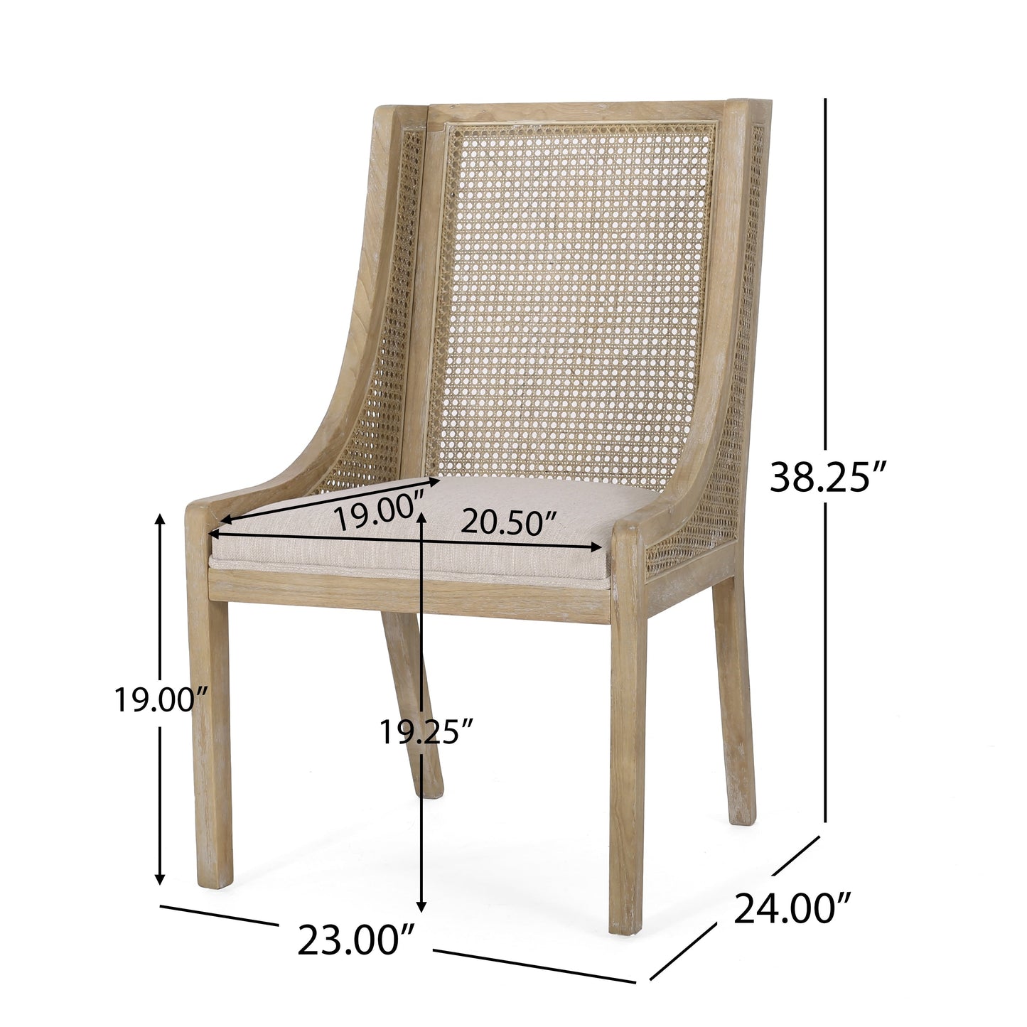 Christopher Knight Home - Chaises de salle à manger rembourrées en osier et bois Maurers (lot de 2)