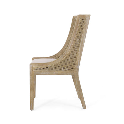 Christopher Knight Home - Chaises de salle à manger rembourrées en osier et bois Maurers (lot de 2)