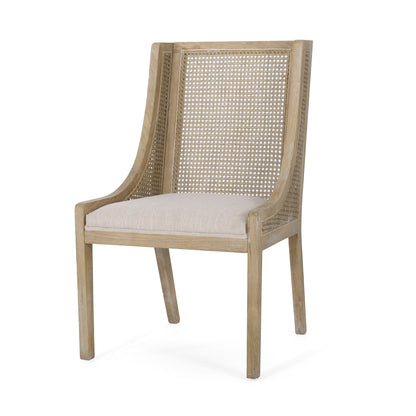 Christopher Knight Home - Chaises de salle à manger rembourrées en osier et bois Maurers (lot de 2)