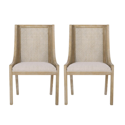 Christopher Knight Home - Chaises de salle à manger rembourrées en osier et bois Maurers (lot de 2)