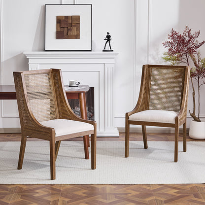 Christopher Knight Home - Chaises de salle à manger rembourrées en osier et bois Maurers (lot de 2)