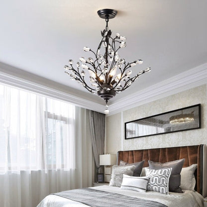 Maxax Lustre unique classique/traditionnel à 4 lumières avec accents en cristal