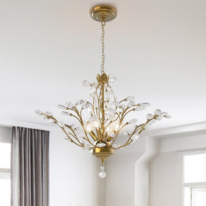 Maxax Lustre unique classique/traditionnel à 4 lumières avec accents en cristal