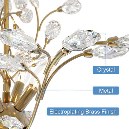 Maxax Lustre unique classique/traditionnel à 4 lumières avec accents en cristal