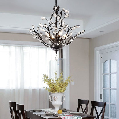 Maxax Lustre unique classique/traditionnel à 4 lumières avec accents en cristal