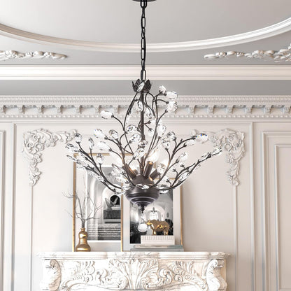 Maxax Lustre unique classique/traditionnel à 4 lumières avec accents en cristal