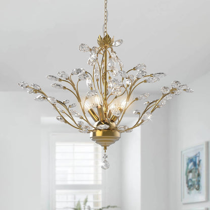 Maxax Lustre unique classique/traditionnel à 4 lumières avec accents en cristal