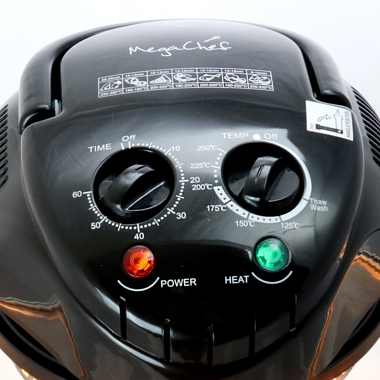 Friteuse à air chaud à halogène portable MegaChef pour comptoir, couleur noire