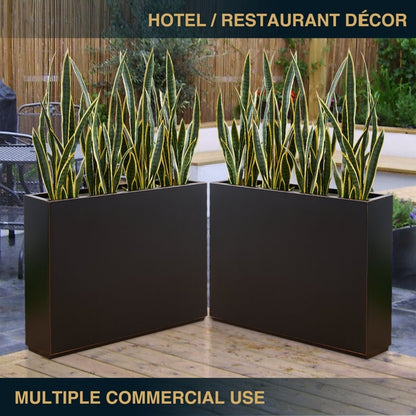 Grand bac à plantes métallique pour extérieur, 96,5 x 76,2 x 76,2 cm (LxlxH) - Bac à plantes séparateur en métal - 96,5 x 76,2 x 25,4 cm