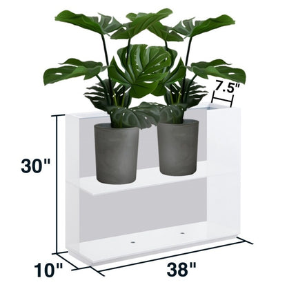 Grand bac à plantes métallique pour extérieur, 96,5 x 76,2 x 76,2 cm (LxlxH) - Bac à plantes séparateur en métal - 96,5 x 76,2 x 25,4 cm