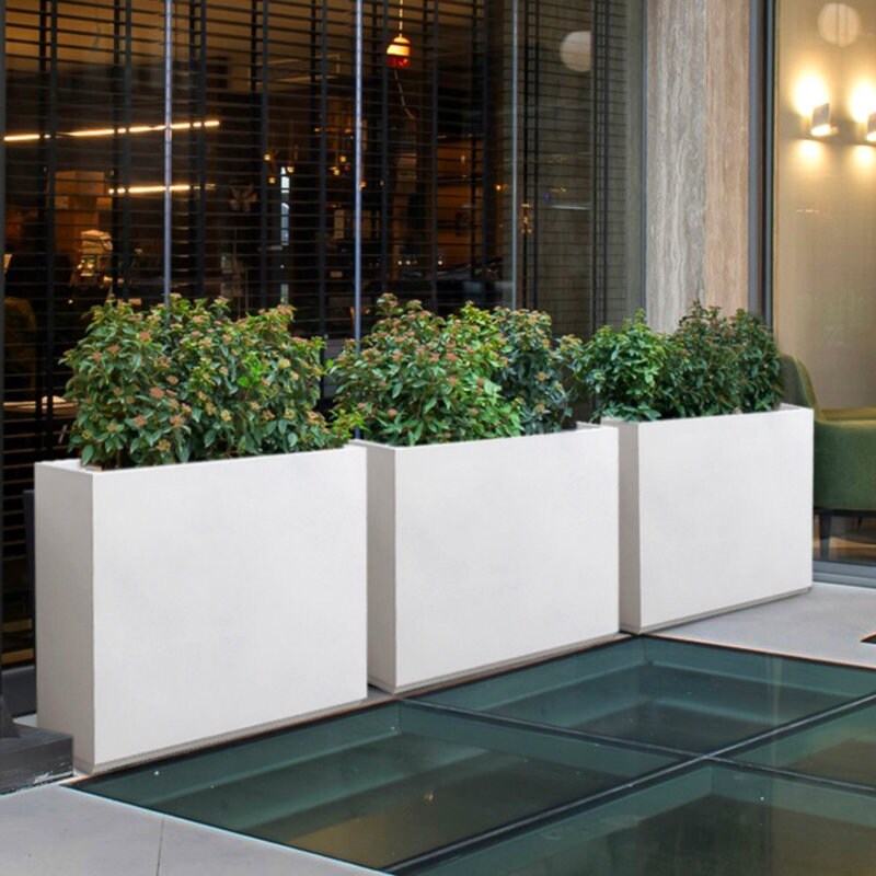 Grand bac à plantes métallique pour extérieur, 96,5 x 76,2 x 76,2 cm (LxlxH) - Bac à plantes séparateur en métal - 96,5 x 76,2 x 25,4 cm