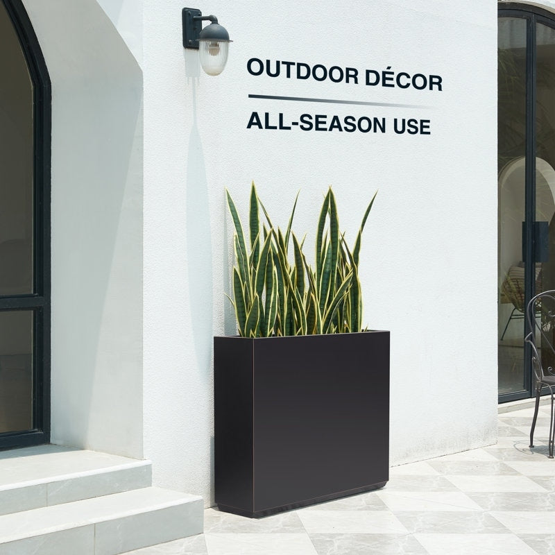 Grand bac à plantes métallique pour extérieur, 96,5 x 76,2 x 76,2 cm (LxlxH) - Bac à plantes séparateur en métal - 96,5 x 76,2 x 25,4 cm