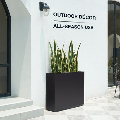 Grand bac à plantes métallique pour extérieur, 96,5 x 76,2 x 76,2 cm (LxlxH) - Bac à plantes séparateur en métal - 96,5 x 76,2 x 25,4 cm