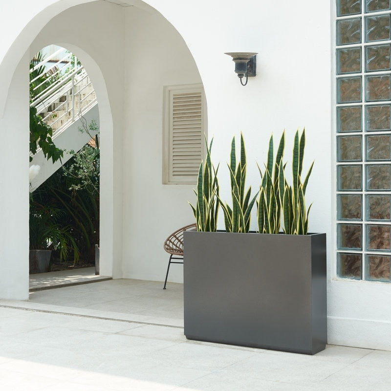 Grand bac à plantes métallique pour extérieur, 96,5 x 76,2 x 76,2 cm (LxlxH) - Bac à plantes séparateur en métal - 96,5 x 76,2 x 25,4 cm