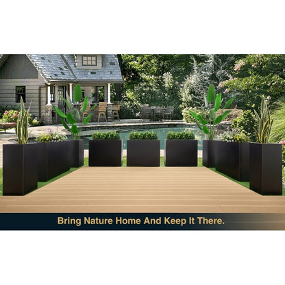 Grand bac à plantes métallique pour extérieur, 96,5 x 76,2 x 76,2 cm (LxlxH) - Bac à plantes séparateur en métal - 96,5 x 76,2 x 25,4 cm