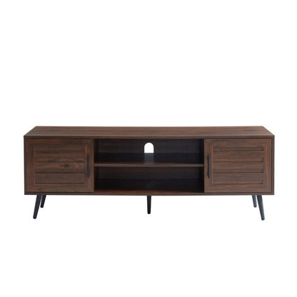 Meuble TV style Mid-Century Modern pour téléviseurs jusqu'à 70 pouces, meuble multimédia - 52 cm (H) x 150 cm (L) x 39 cm (P)