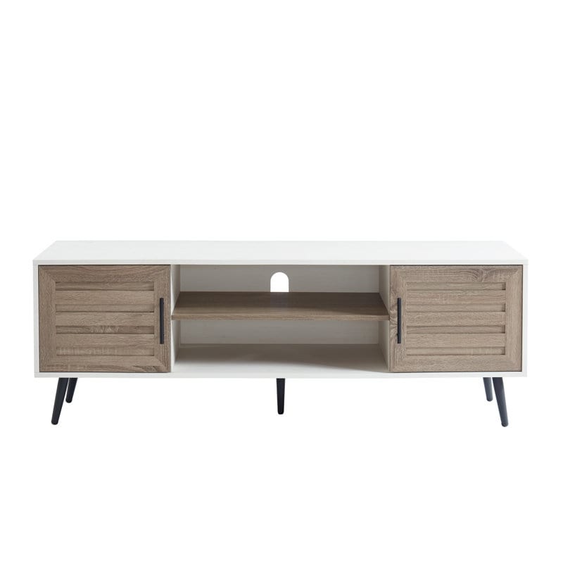 Meuble TV style Mid-Century Modern pour téléviseurs jusqu'à 70 pouces, meuble multimédia - 52 cm (H) x 150 cm (L) x 39 cm (P)