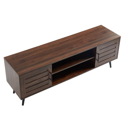 Meuble TV style Mid-Century Modern pour téléviseurs jusqu'à 70 pouces, meuble multimédia - 52 cm (H) x 150 cm (L) x 39 cm (P)