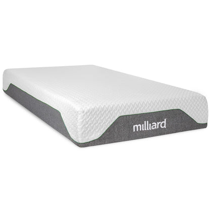 Milliard Matelas en mousse à mémoire de forme, 10 pouces, ferme, livré dans une boîte, soulage la pression, modèle classique