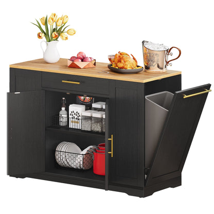 Moasis Meuble de rangement roulant pour îlot de cuisine, 53 pouces, chariot de cuisine mobile portable