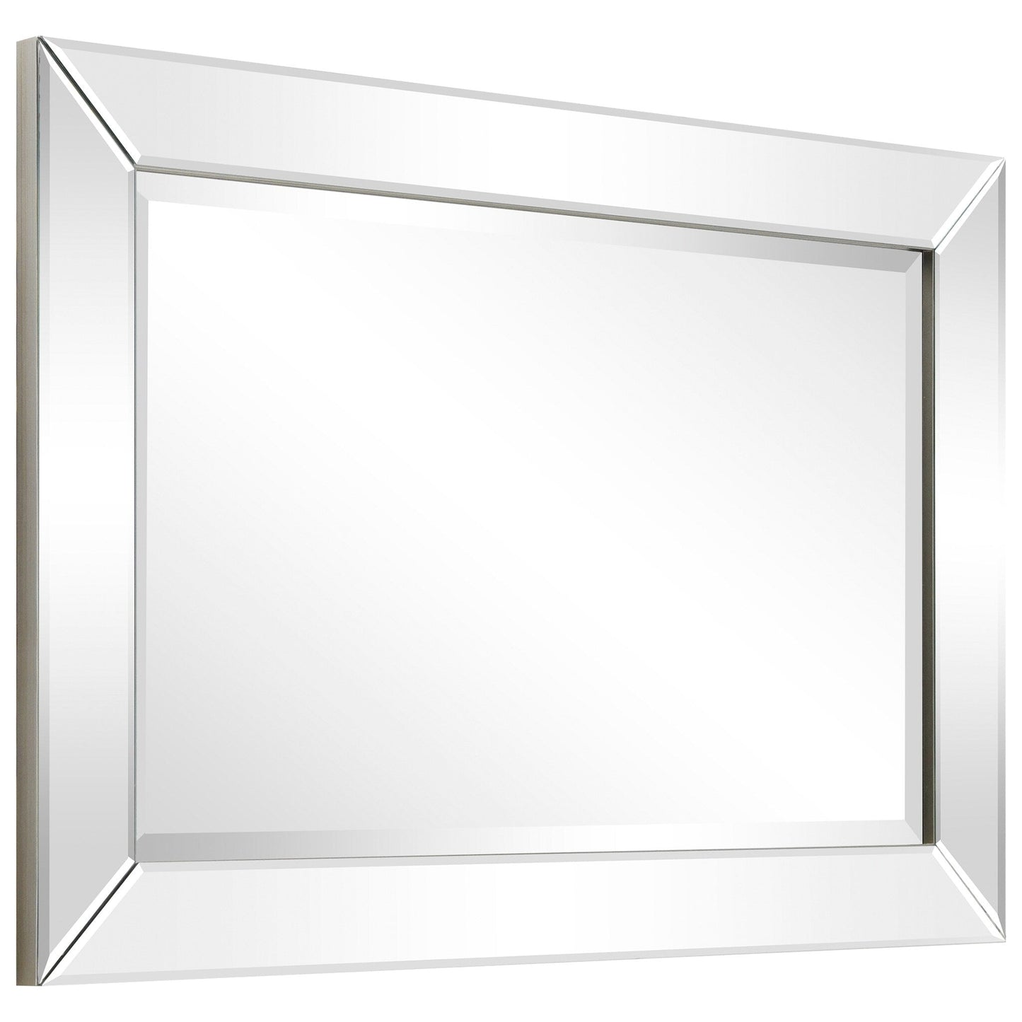Miroir rectangulaire biseauté transparent haute définition à monter au mur pour salle de bain, meuble-lavabo, chambre à coucher, 3 tailles