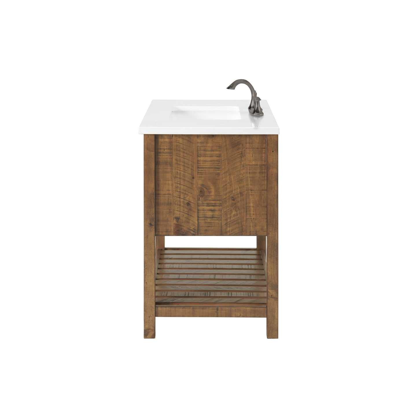 Meuble-lavabo de salle de bain simple Monterey 37, style farmhouse, avec plan de travail.