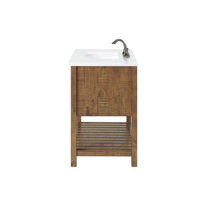 Meuble-lavabo de salle de bain simple Monterey 37, style farmhouse, avec plan de travail.