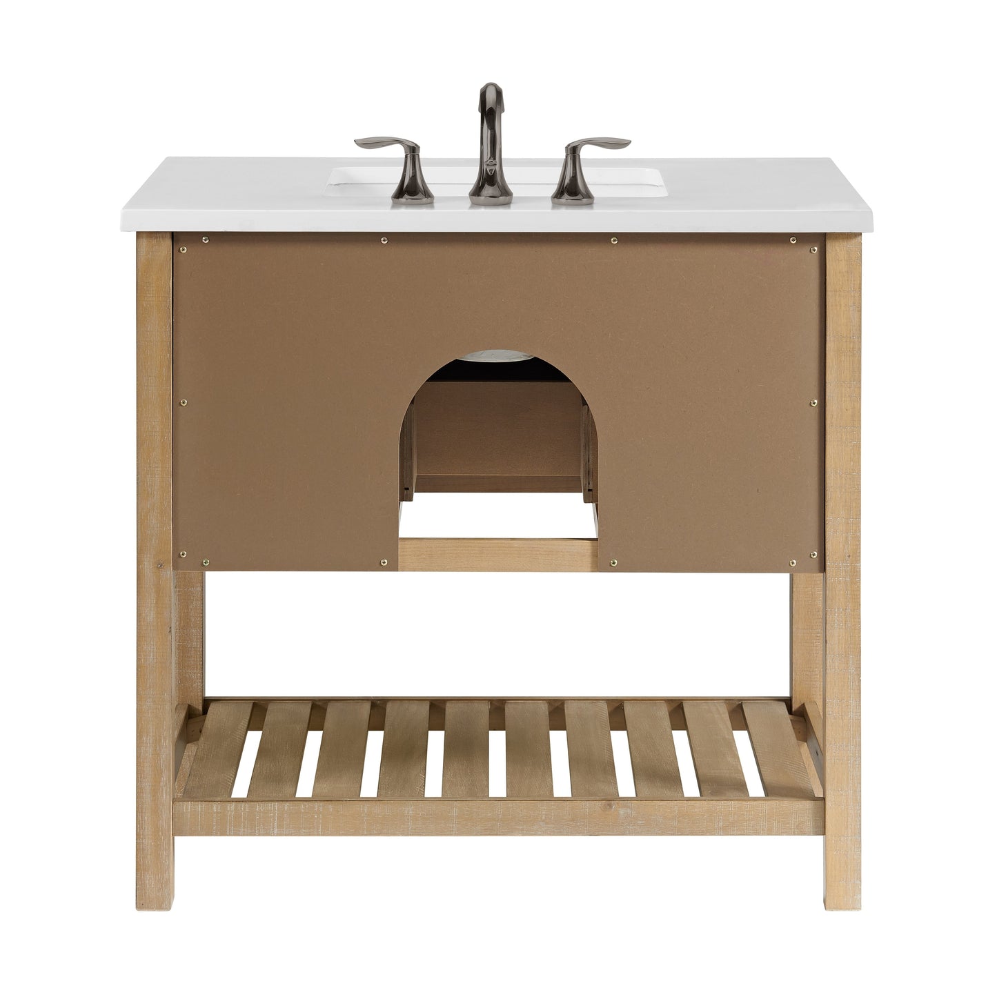 Meuble-lavabo de salle de bain simple Monterey 37, style farmhouse, avec plan de travail.