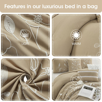 Ensemble de Couette à Motifs Floraux et Botaniques Nanshing Taylor 7 Pièces