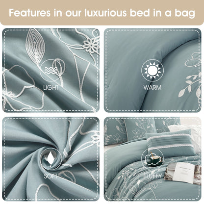 Ensemble de Couette à Motifs Floraux et Botaniques Nanshing Taylor 7 Pièces