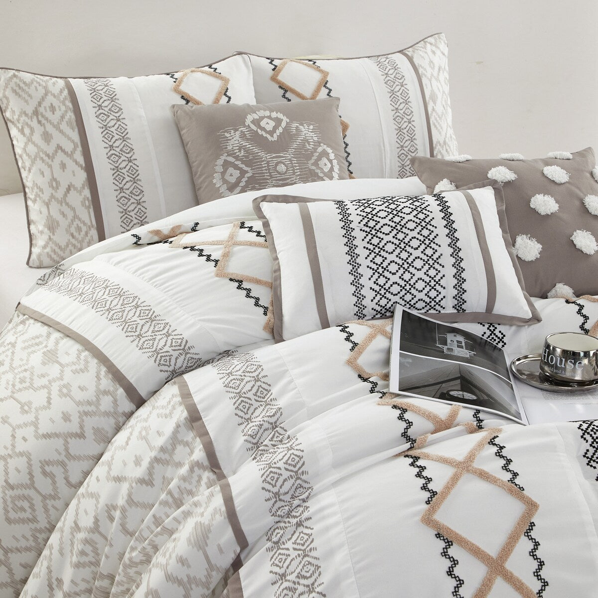 Ensemble de Couette Nanshing Trina 15 Pièces Brodé Bohème