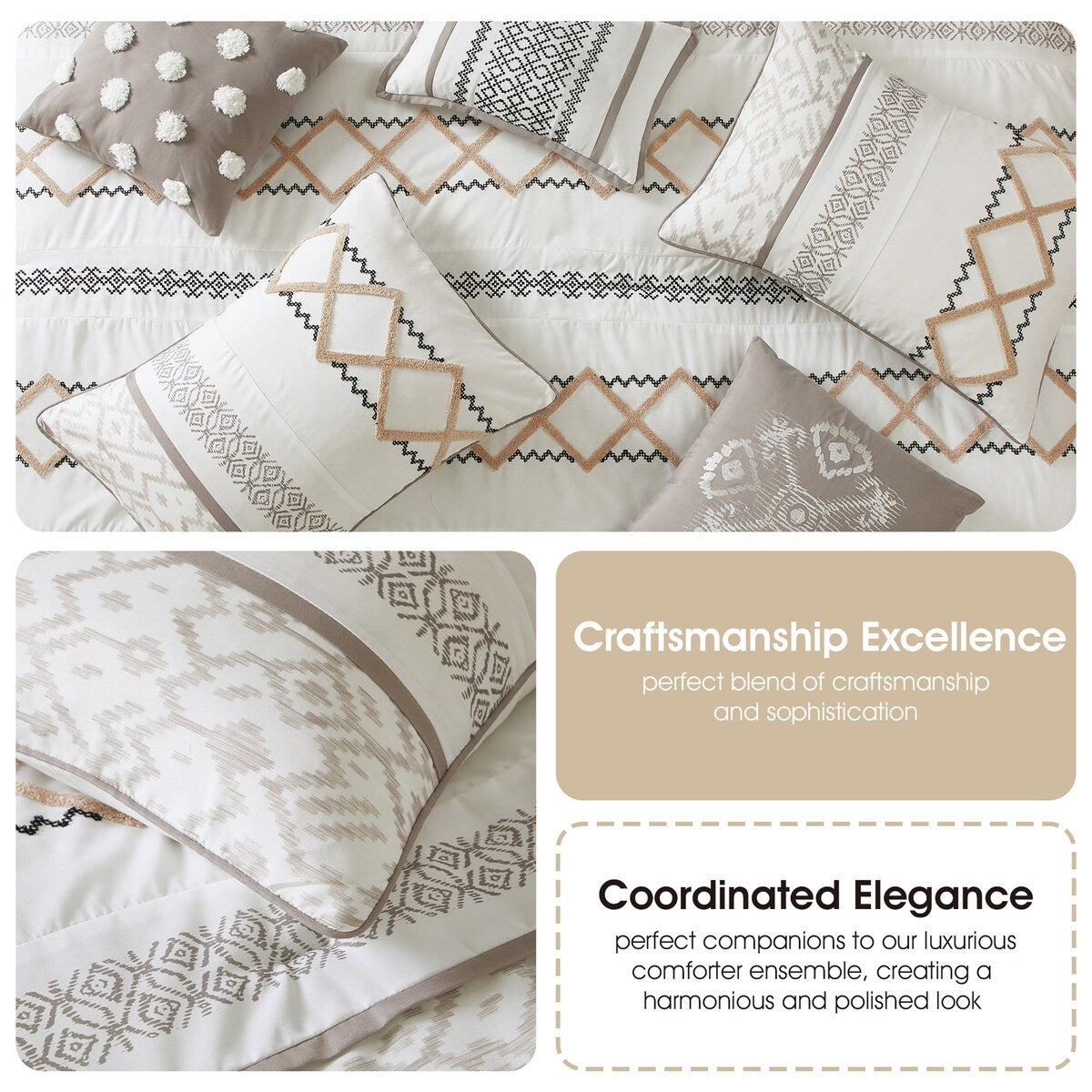 Ensemble de Couette Nanshing Trina 15 Pièces Brodé Bohème