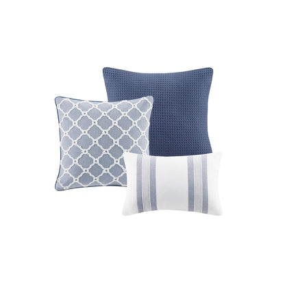 Ensemble de couette surdimensionnée en coton bleu noble de Madison Park Signature
