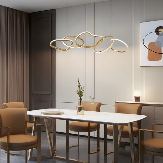Luminaire suspendu LED en acier inoxydable noir, style nordique, pour salle à manger.