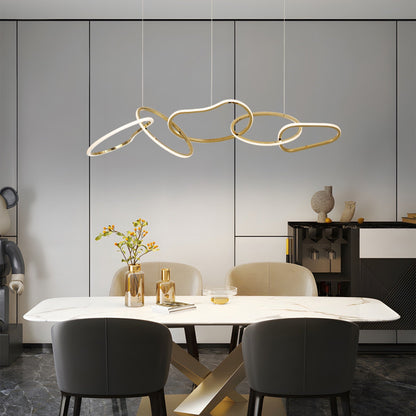 Luminaire suspendu LED en acier inoxydable noir, style nordique, pour salle à manger.