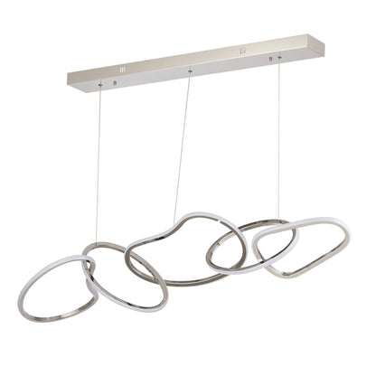 Luminaire suspendu LED en acier inoxydable noir, style nordique, pour salle à manger.