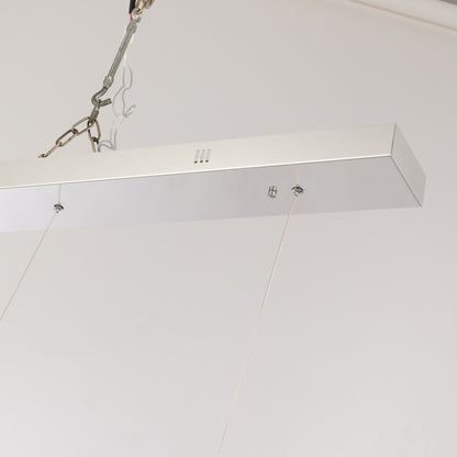 Luminaire suspendu LED en acier inoxydable noir, style nordique, pour salle à manger.
