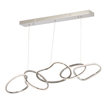 Luminaire suspendu LED en acier inoxydable noir, style nordique, pour salle à manger.