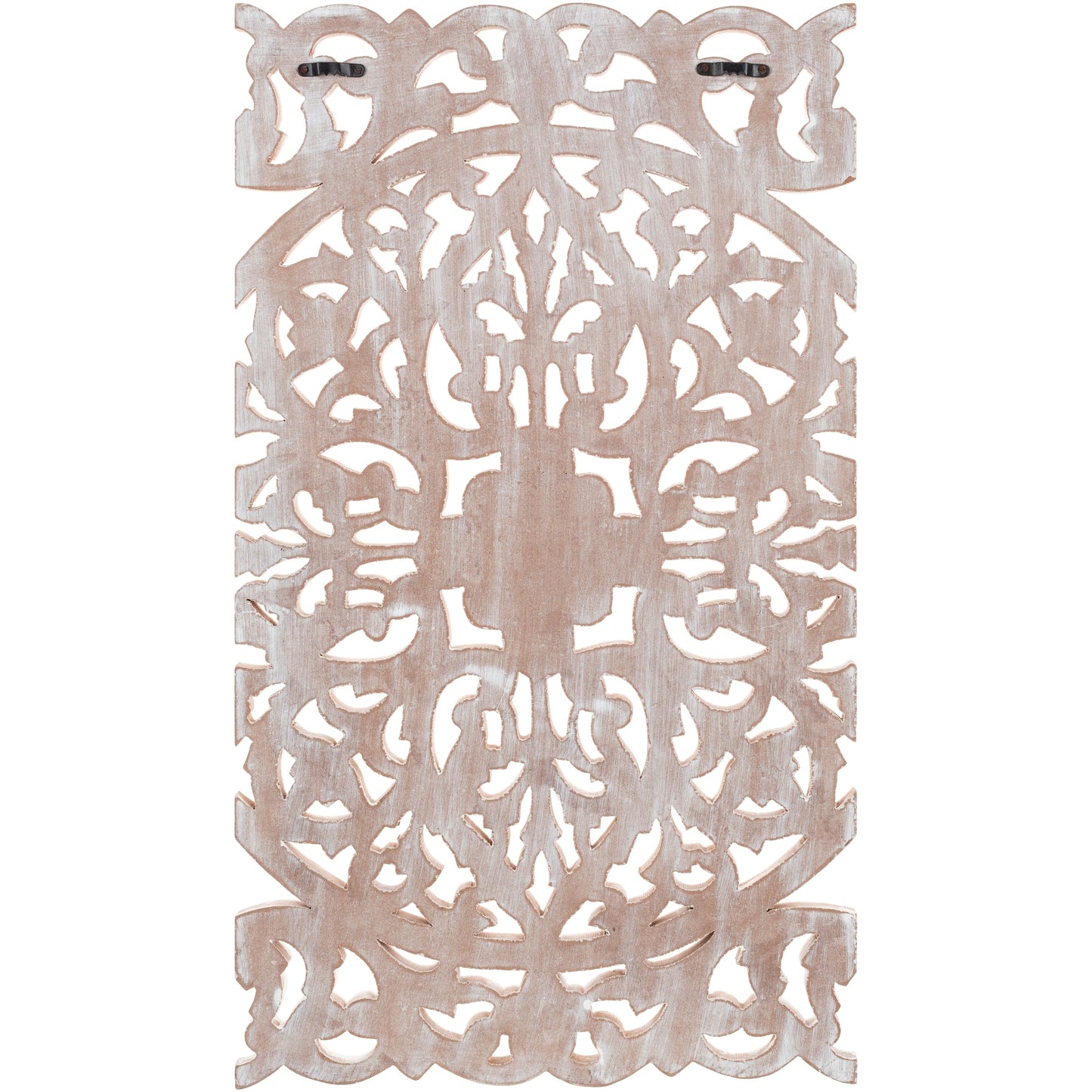 Norma - Tableau mural en bois naturel à motifs floraux, sculpté à la main, 3 panneaux, 122 x 71 cm (48x28 pouces)