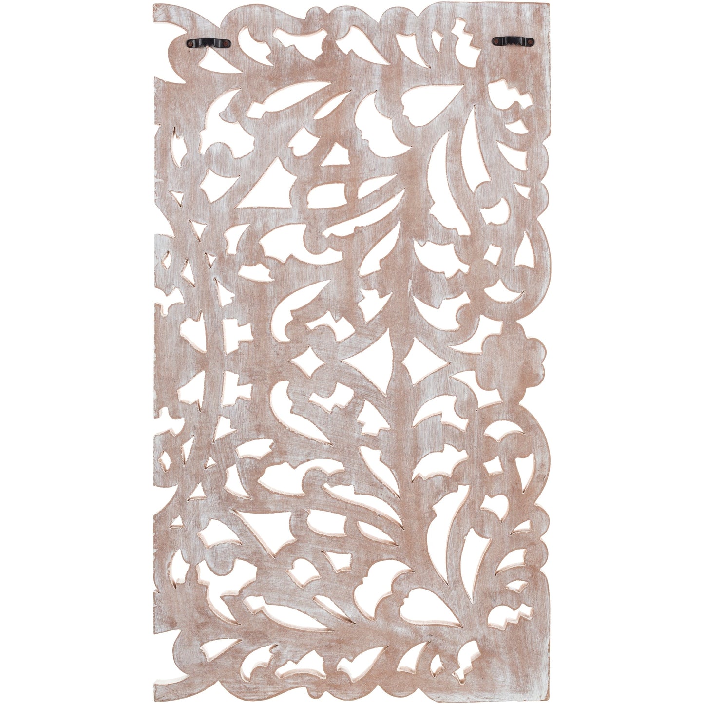 Norma - Tableau mural en bois naturel à motifs floraux, sculpté à la main, 3 panneaux, 122 x 71 cm (48x28 pouces)