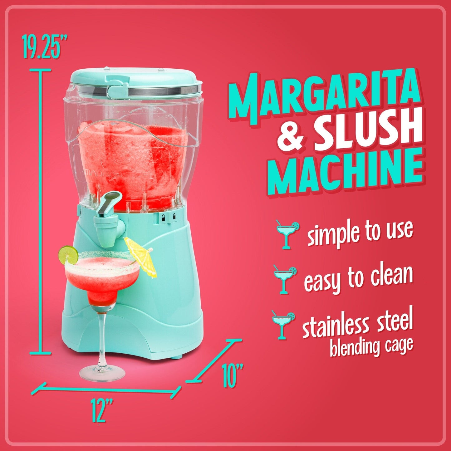 Machine à Margarita et à slush Nostalgia, 1 gallon, Aqua