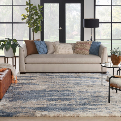 Tapis de sol ultra moelleux à poils longs, abstrait et glamour de la marque Nourison