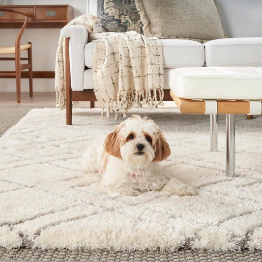 Tapis de sol abstrait géométrique à poils ultra-doux et luxueux de Nourison
