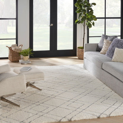 Tapis de sol abstrait géométrique à poils ultra-doux et luxueux de Nourison