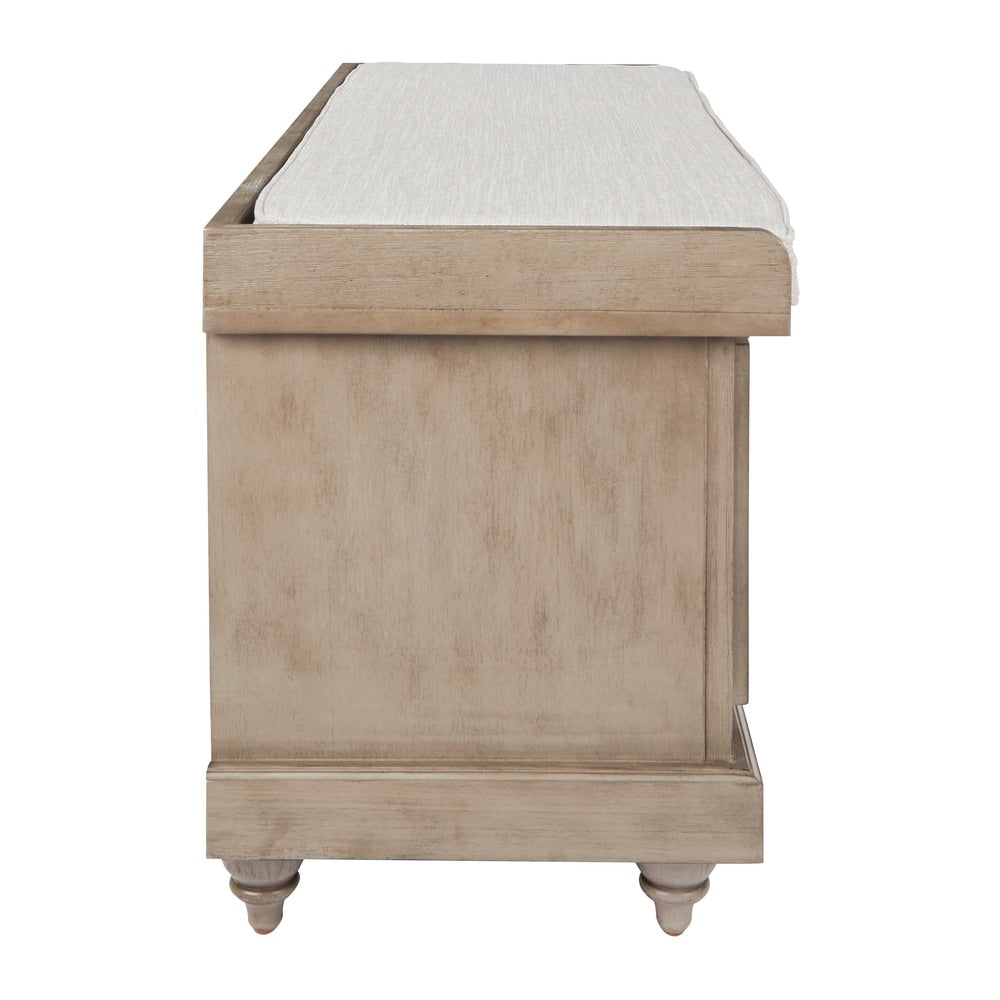 Le banc de rangement Arbakka gris de The Gray Barn