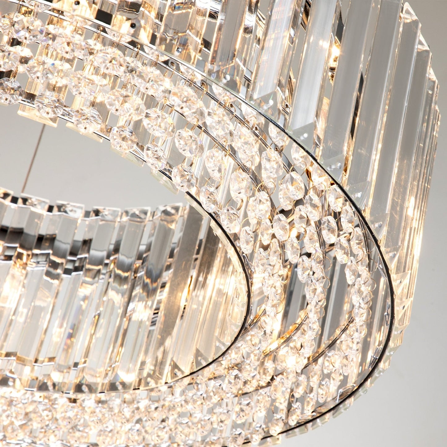 OYIPRO Lustre moderne rond en cristal à 6/8/12 lumières, suspension en forme de tambour pour îlot de cuisine