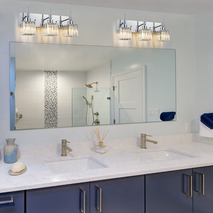 Ora - Lustres de salle de bain modernes à cristaux, à intensité variable, pour miroir, éclairage de vanité glamour