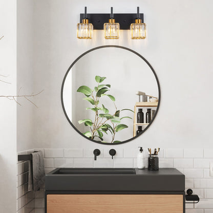 Ora - Lustres de salle de bain modernes à cristaux, à intensité variable, pour miroir, éclairage de vanité glamour